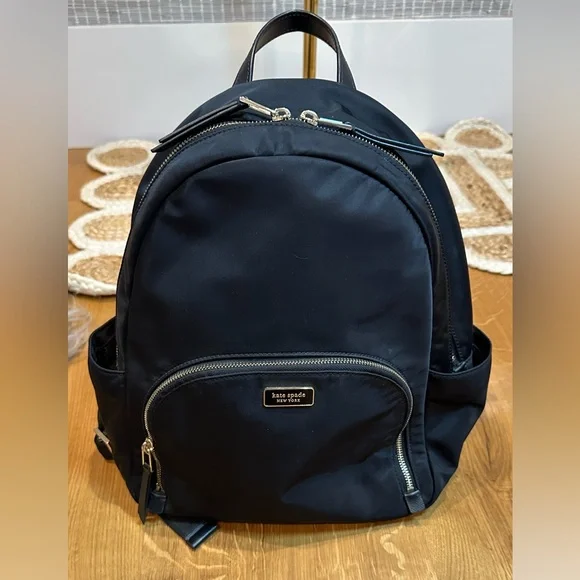 kate Spade New York Dawn Black Nylon Backpack with Gold Hardware Accents m22793123610_1.jpg main image 3